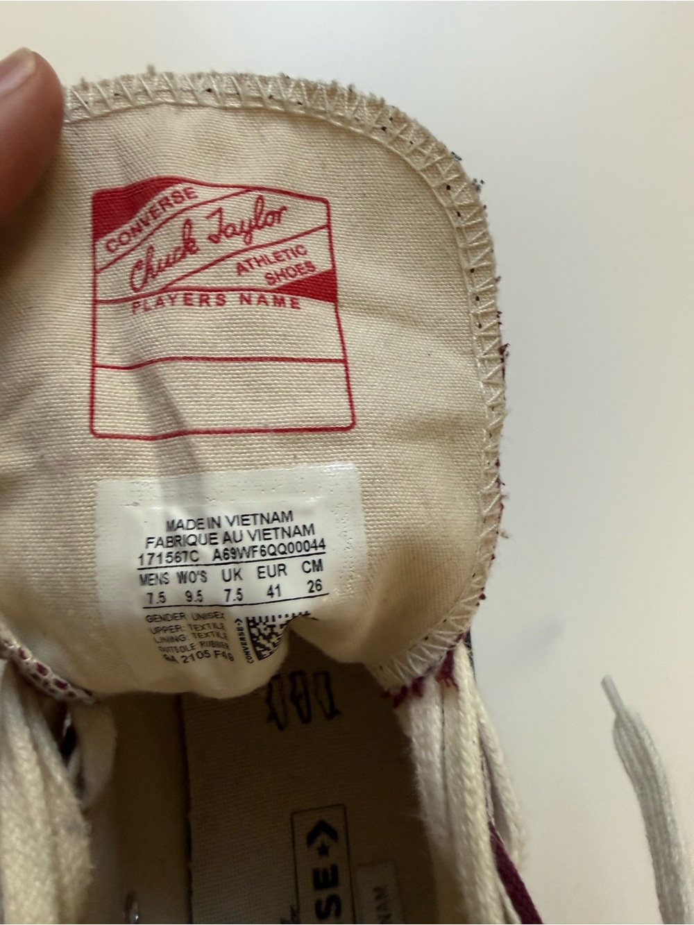 Converse Chuck Taylor Casual Maroon High-Top Sneakers - Picture 6 of 7